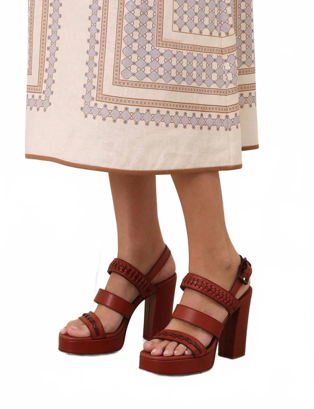 NEW ZIMMERMANN women's alchemy leather platform sandals in brown